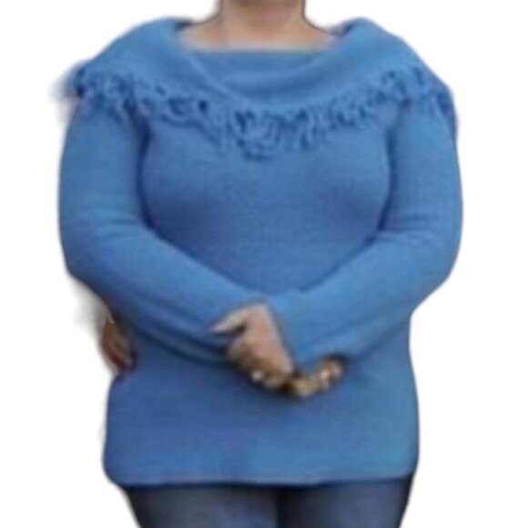 Sweater Cowl Neck BluEe Extra Editions Top Shirt Women's WOMAN'S 2 X Large - Picture 2 of 9